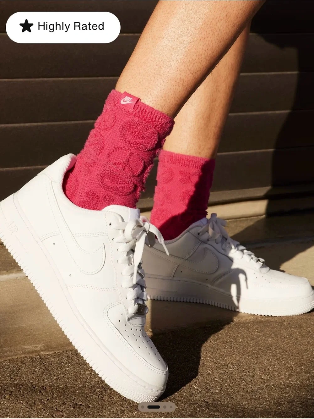 Nike Air Force 1 Women’s White Low-Top Leather Sneakers - Picture 5 of 5